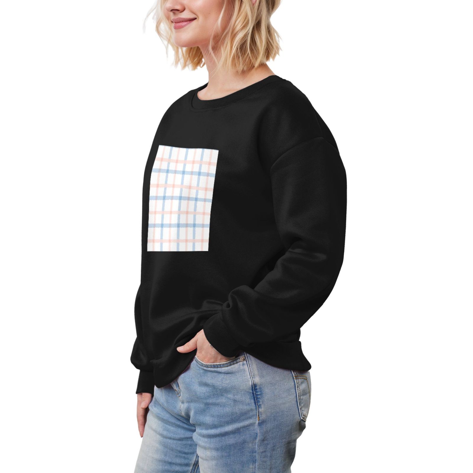 Women's fleece-lined crew neck sweatshirt