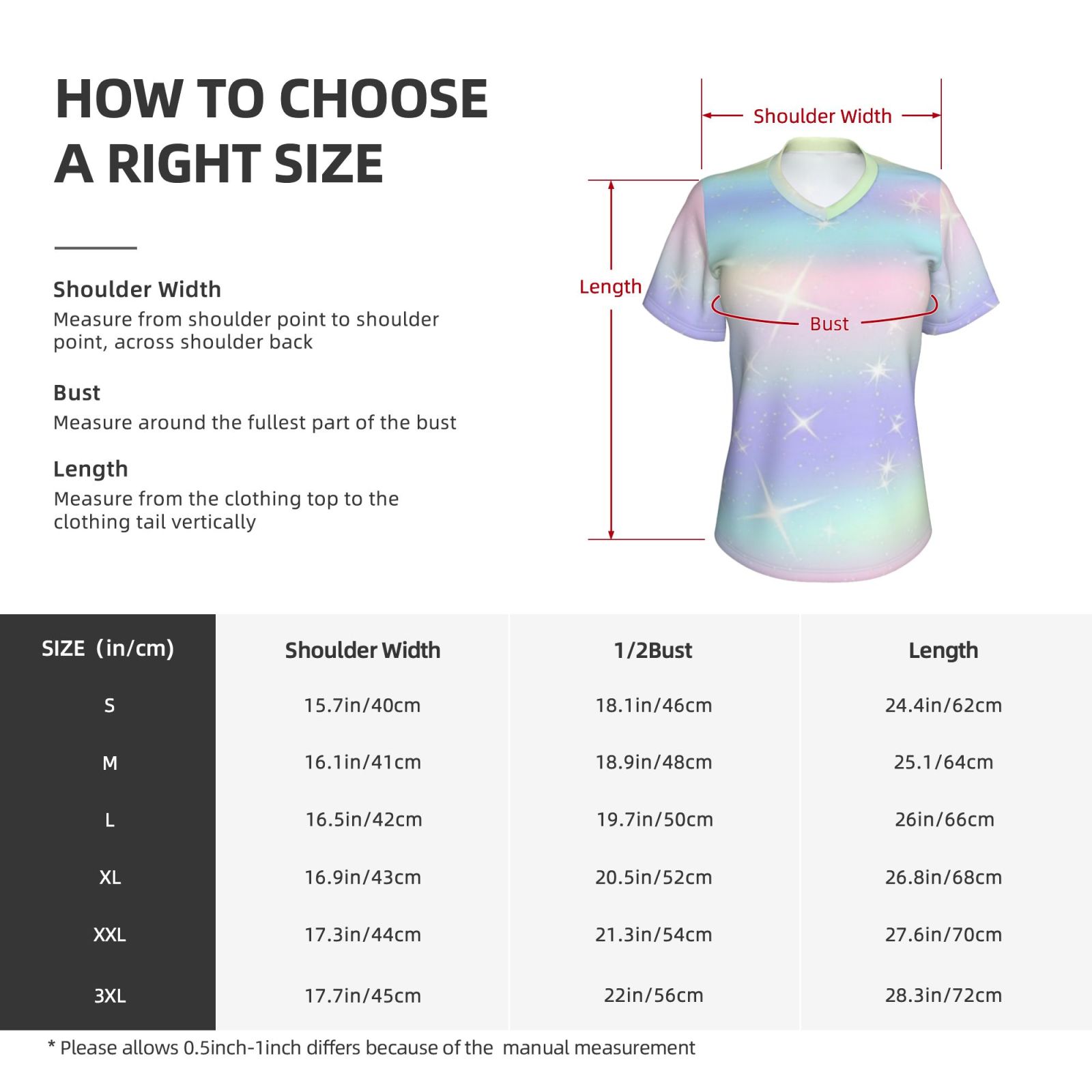 Women's V-neck short-sleeved full-length T-shirt