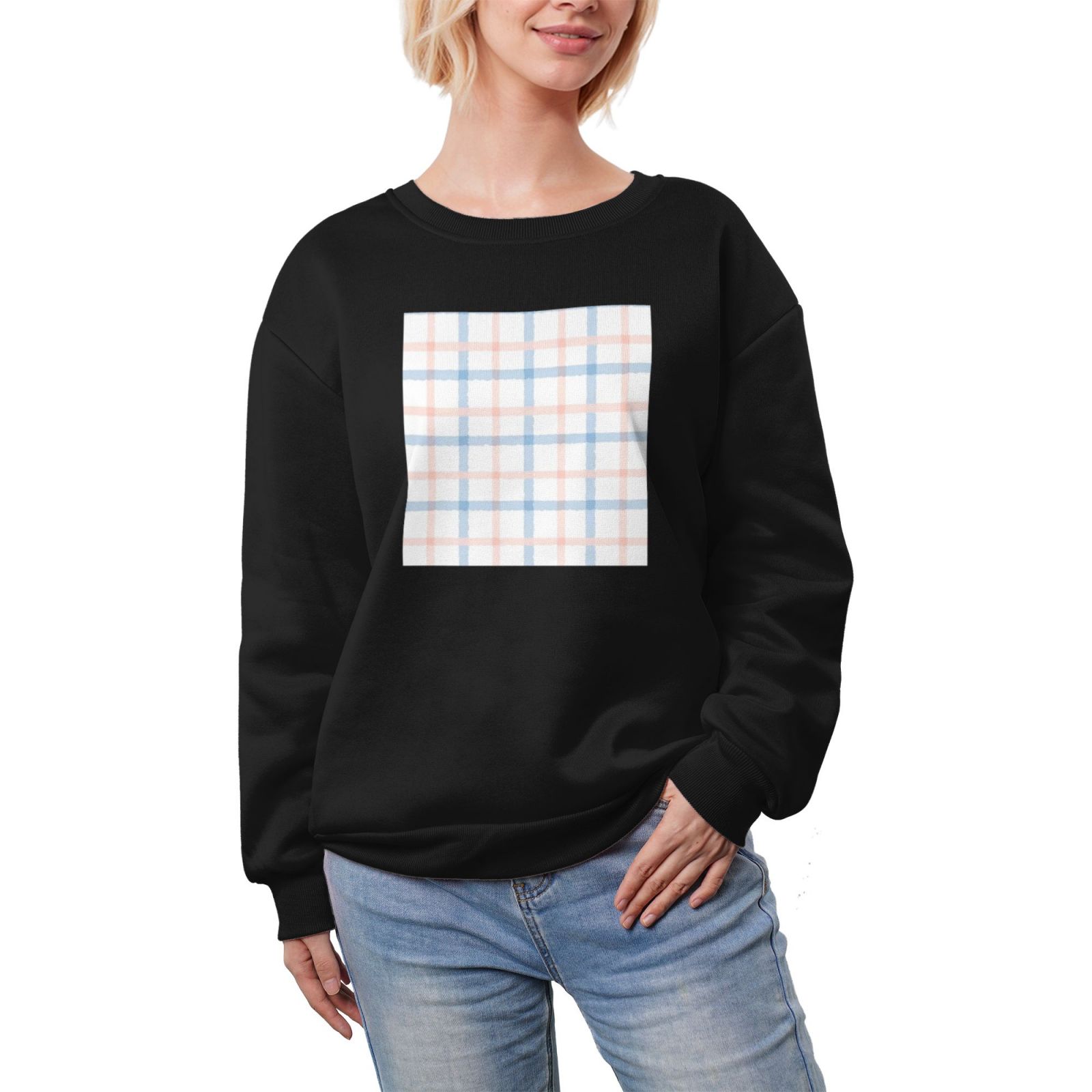 Women's fleece-lined crew neck sweatshirt