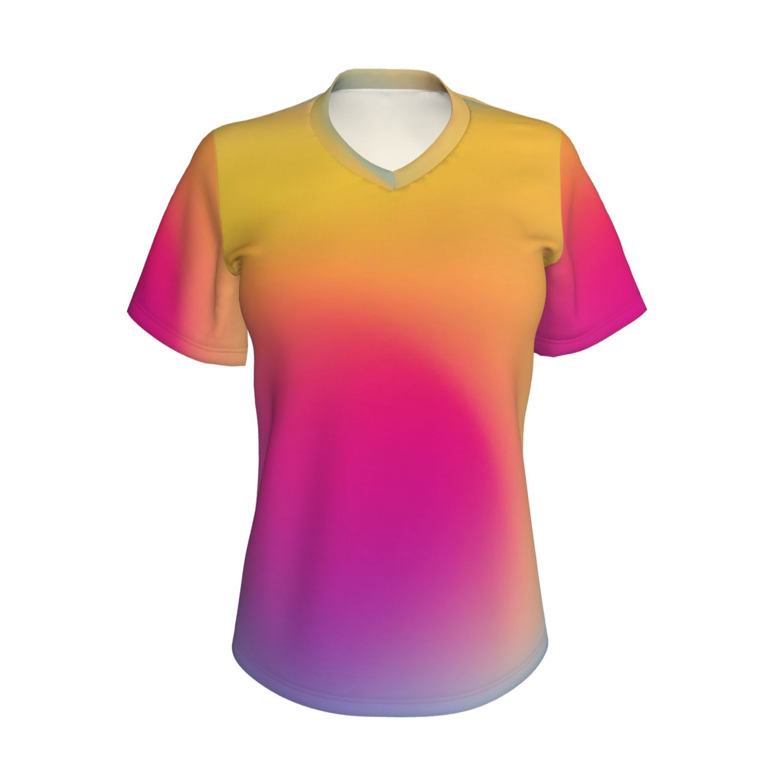 Women's V-neck short-sleeved full-length T-shirt