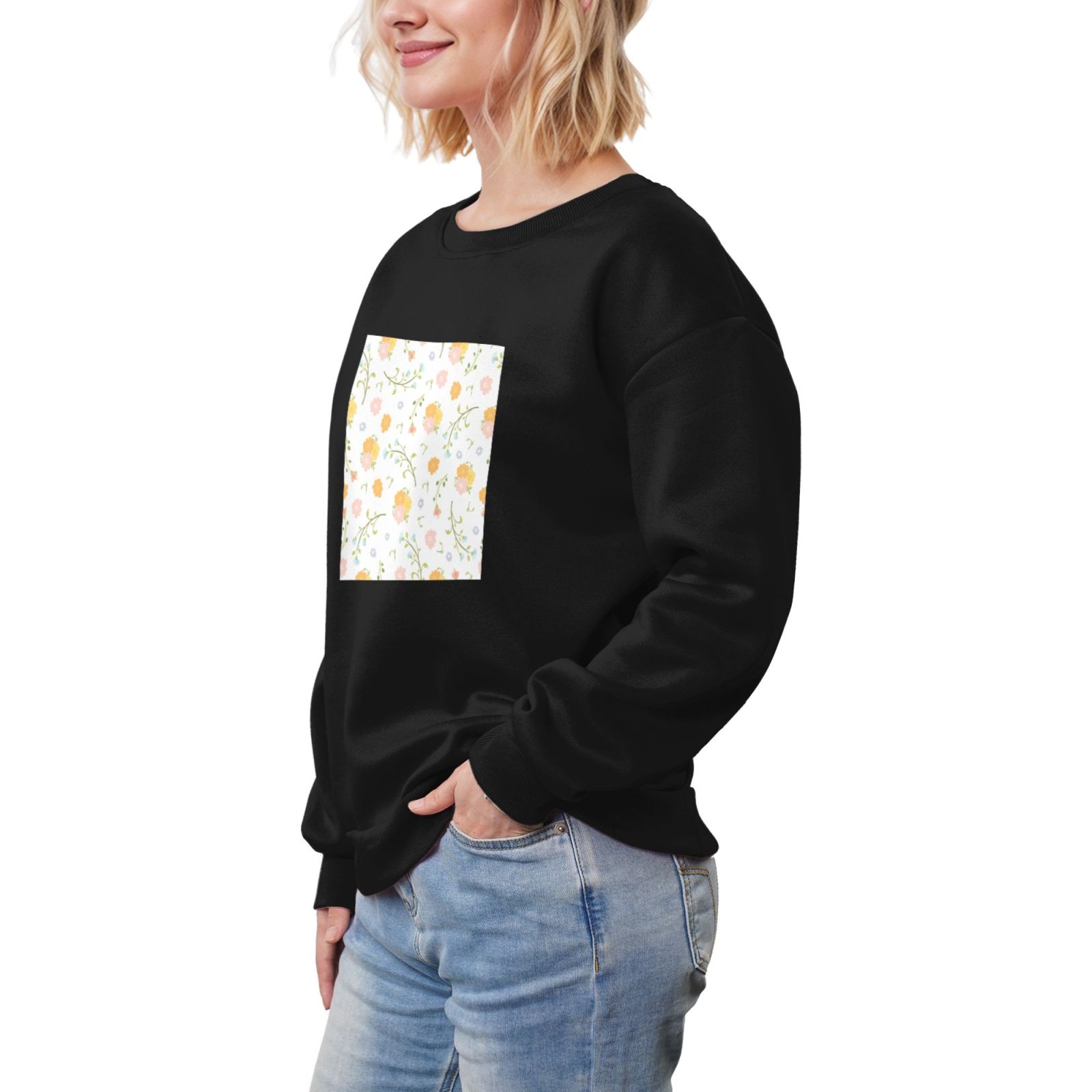 Women's fleece-lined crew neck sweatshirt