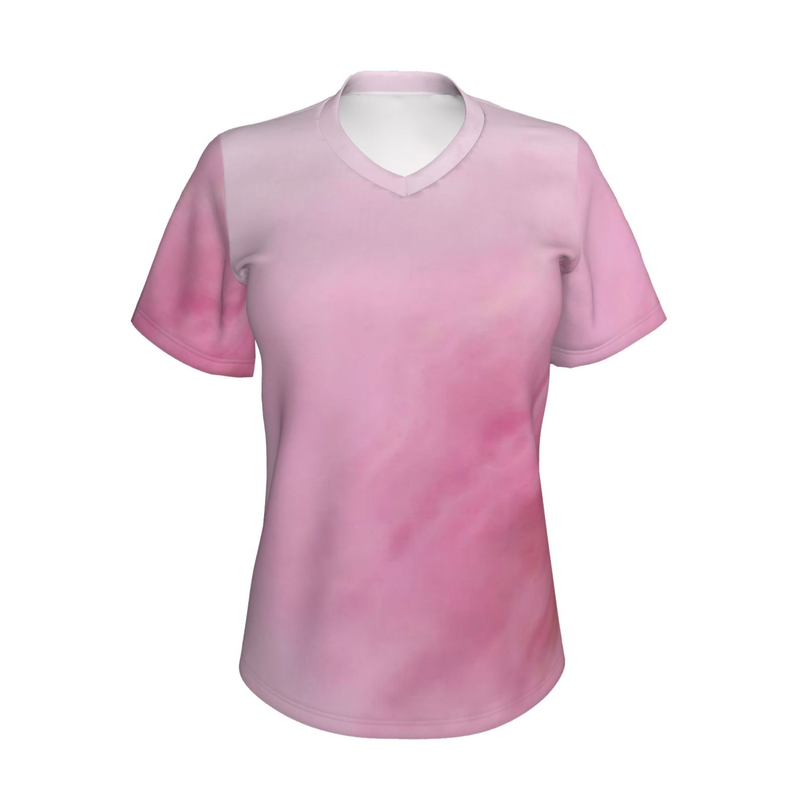 Women's V-neck short-sleeved full-length T-shirt