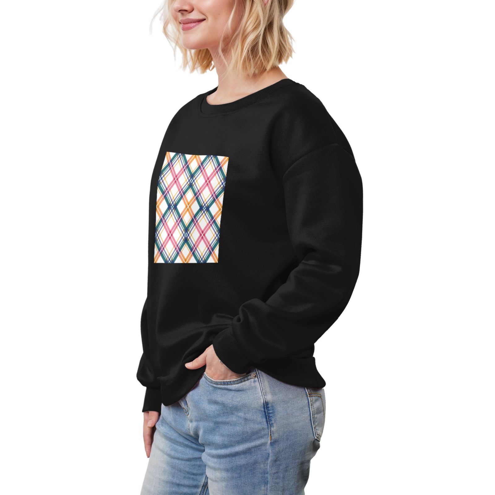 Women's fleece-lined crew neck sweatshirt