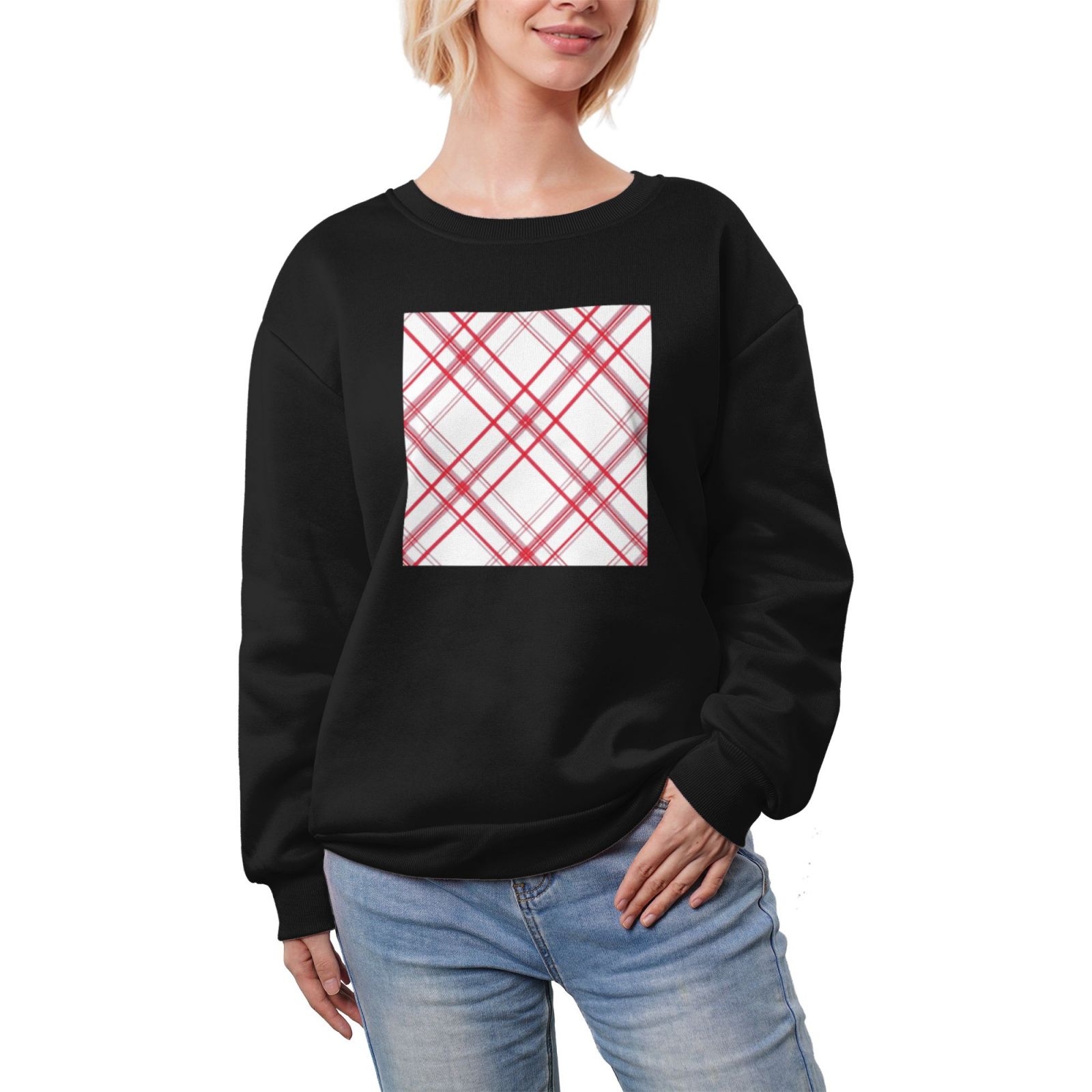 Women's fleece-lined crew neck sweatshirt