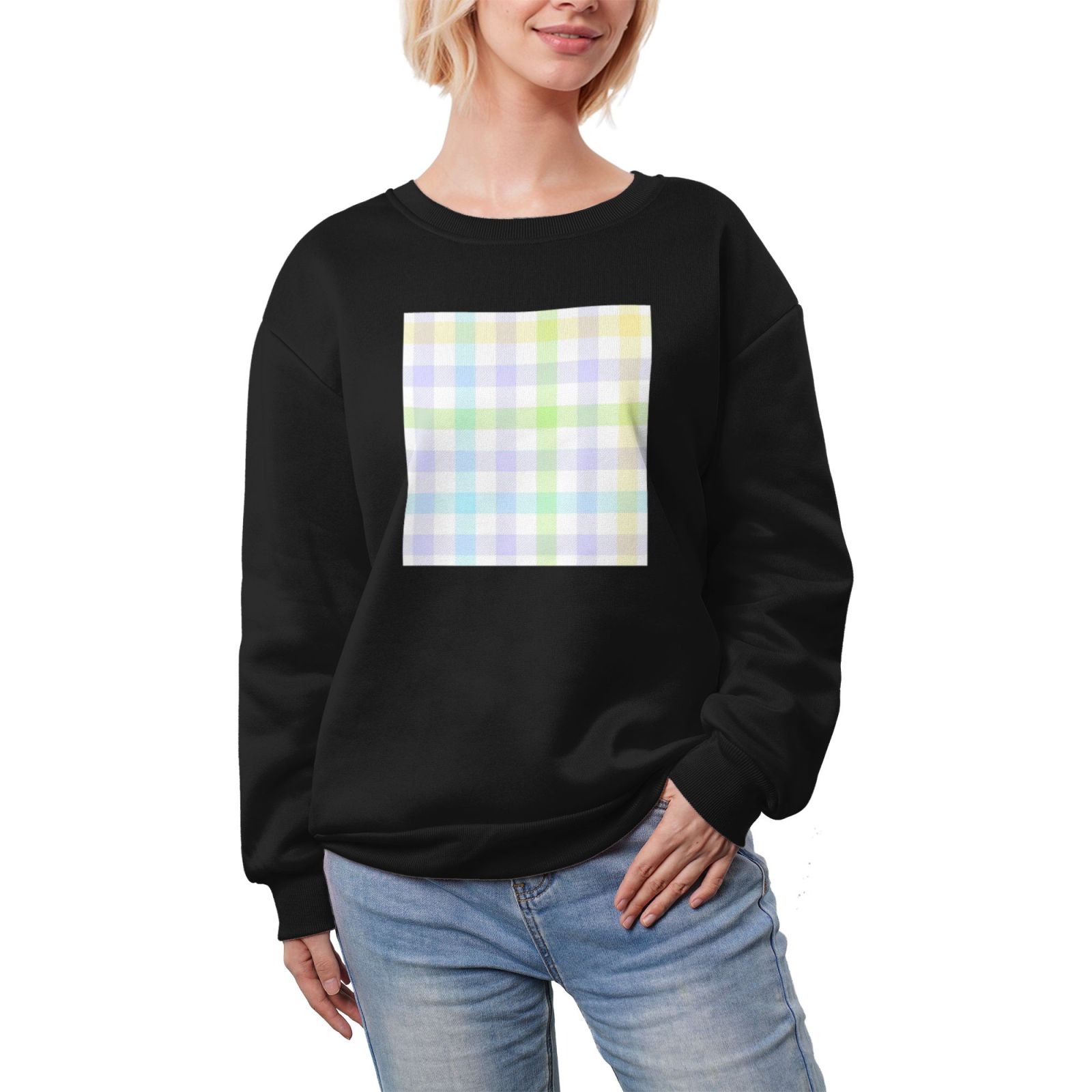 Women's fleece-lined crew neck sweatshirt