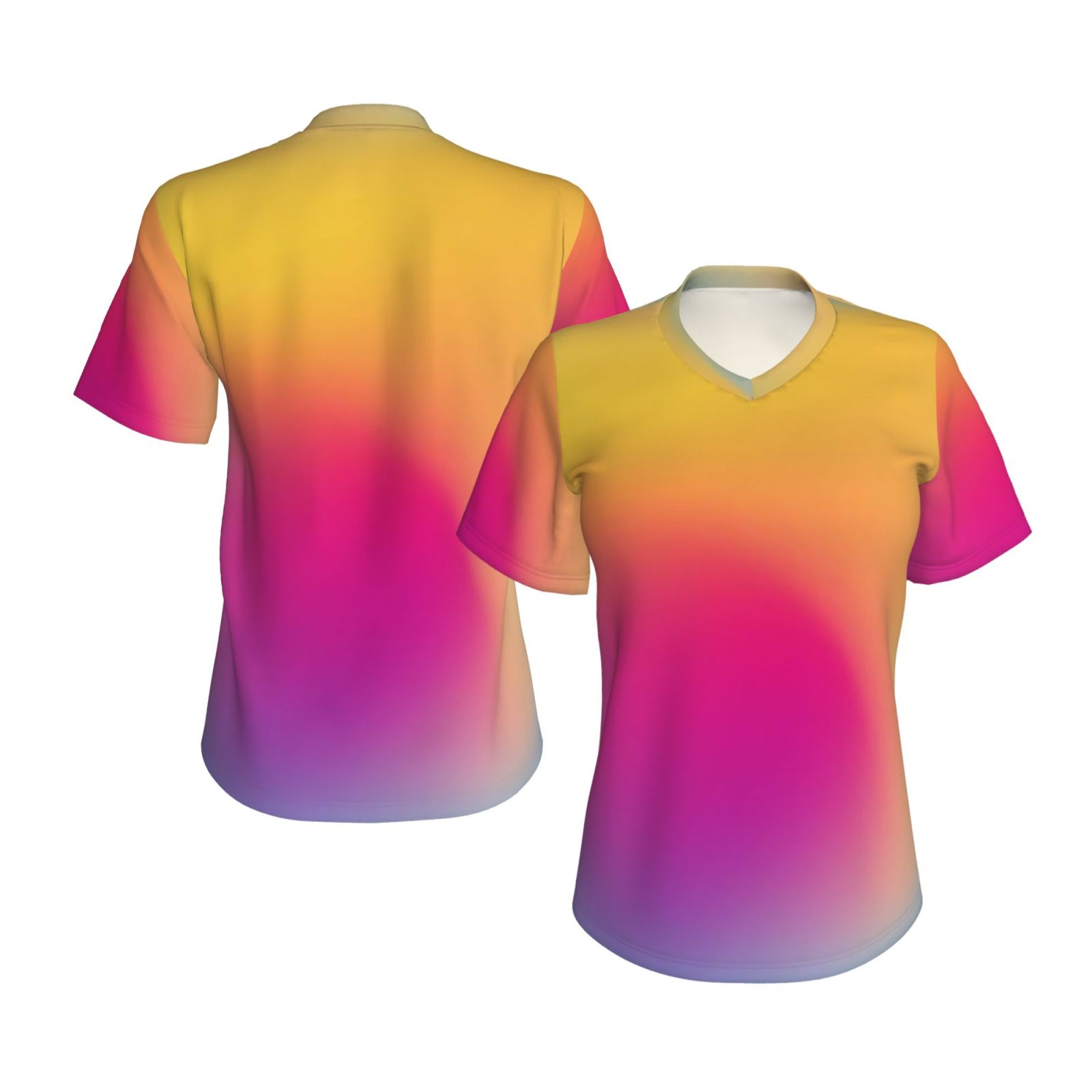 Women's V-neck short-sleeved full-length T-shirt