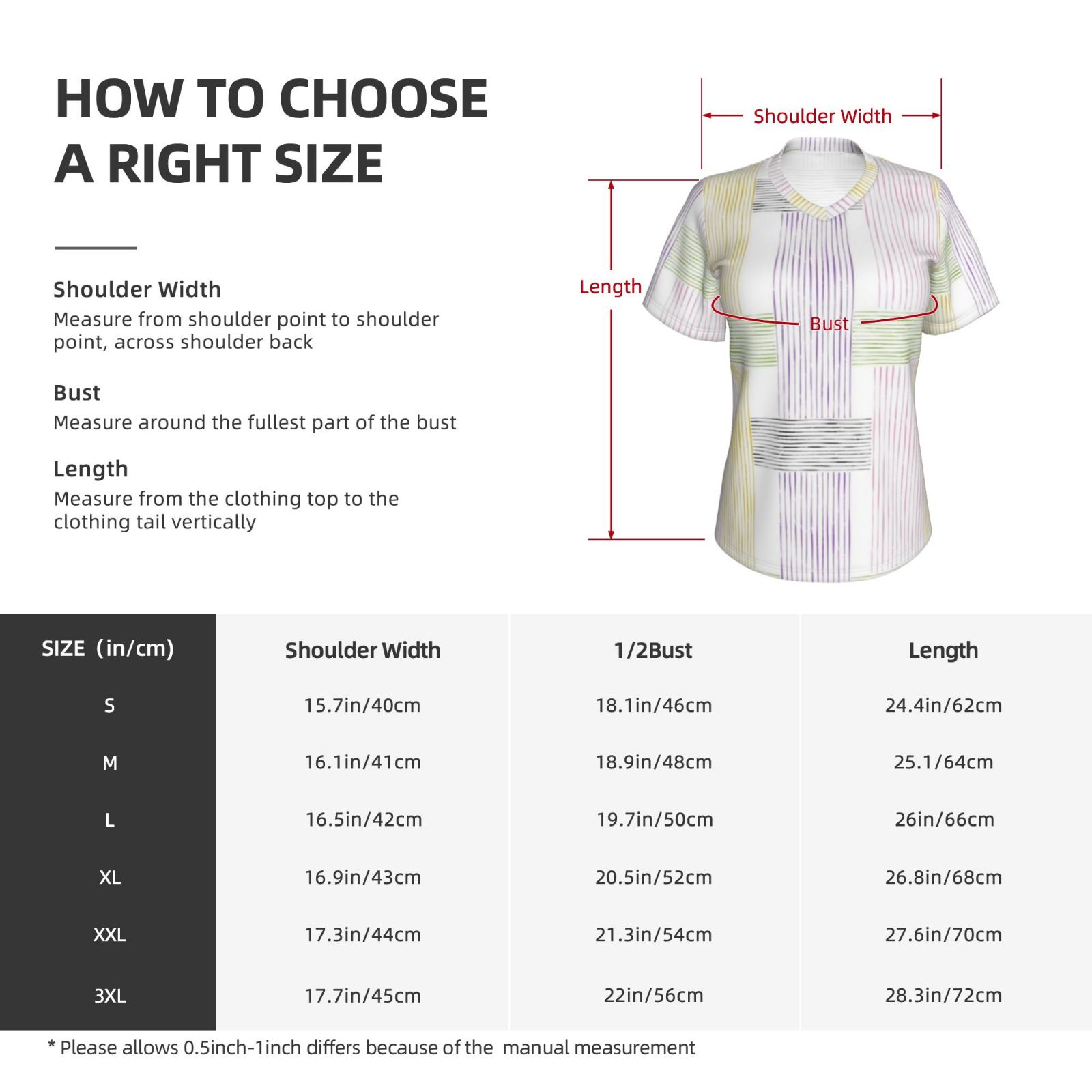 Women's V-neck short-sleeved full-length T-shirt