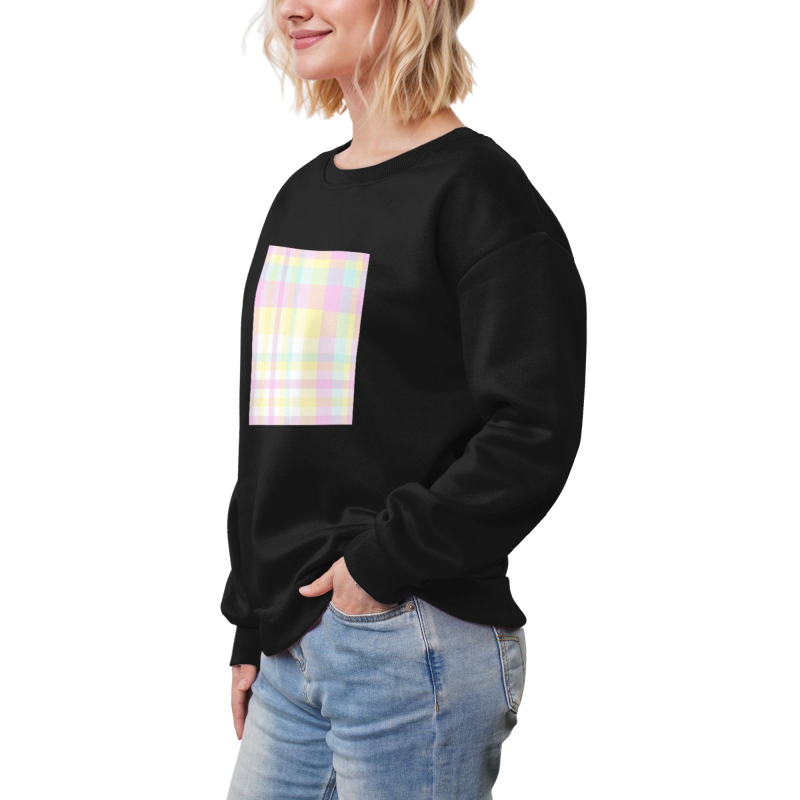 Women's fleece-lined crew neck sweatshirt