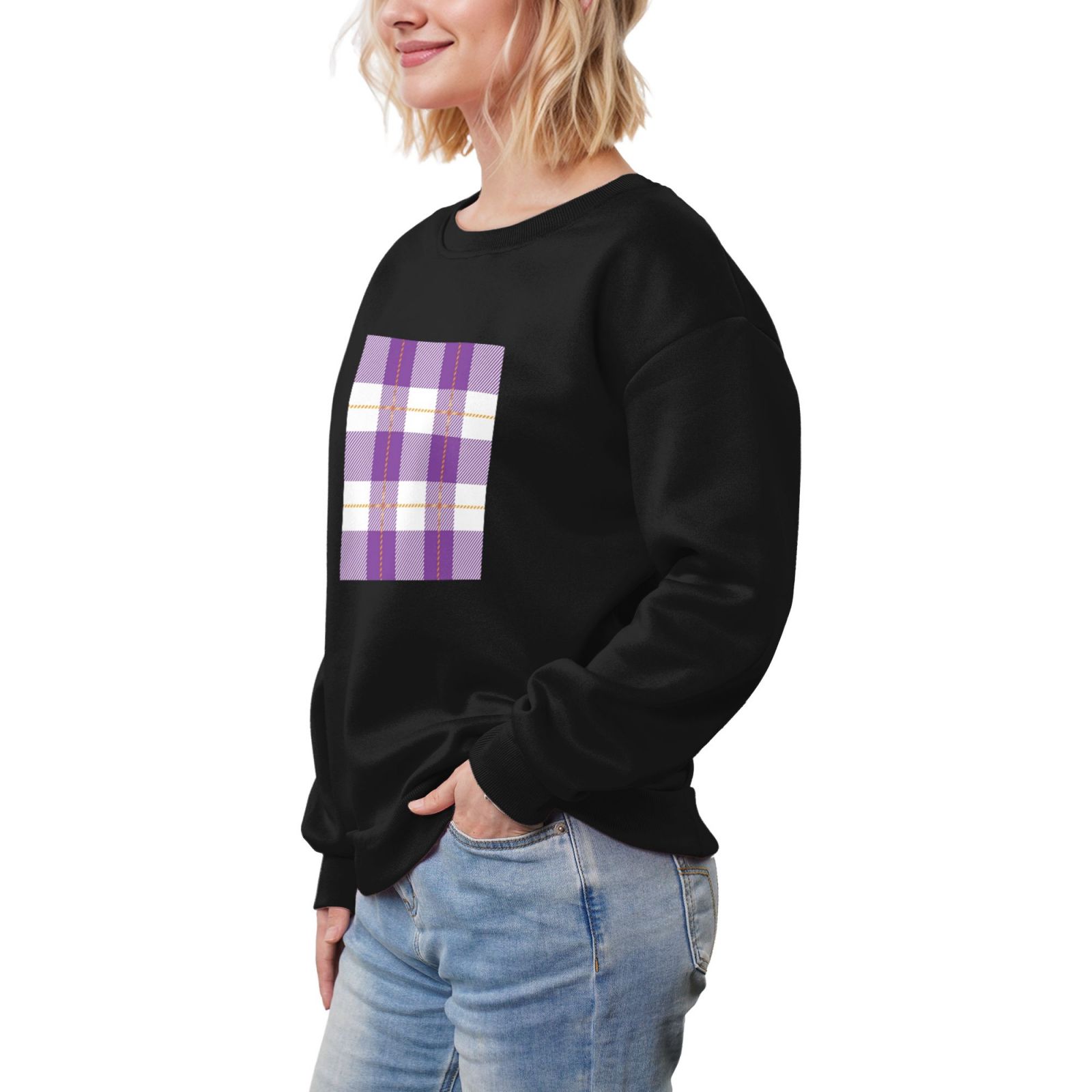 Women's fleece-lined crew neck sweatshirt