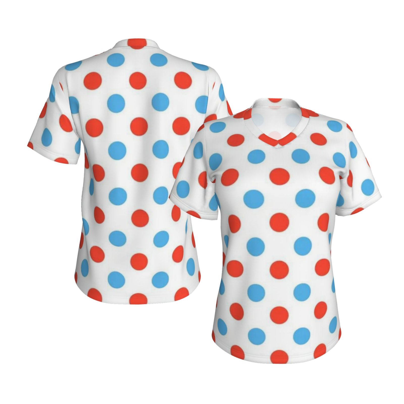 Women's V-neck short-sleeved full-length T-shirt