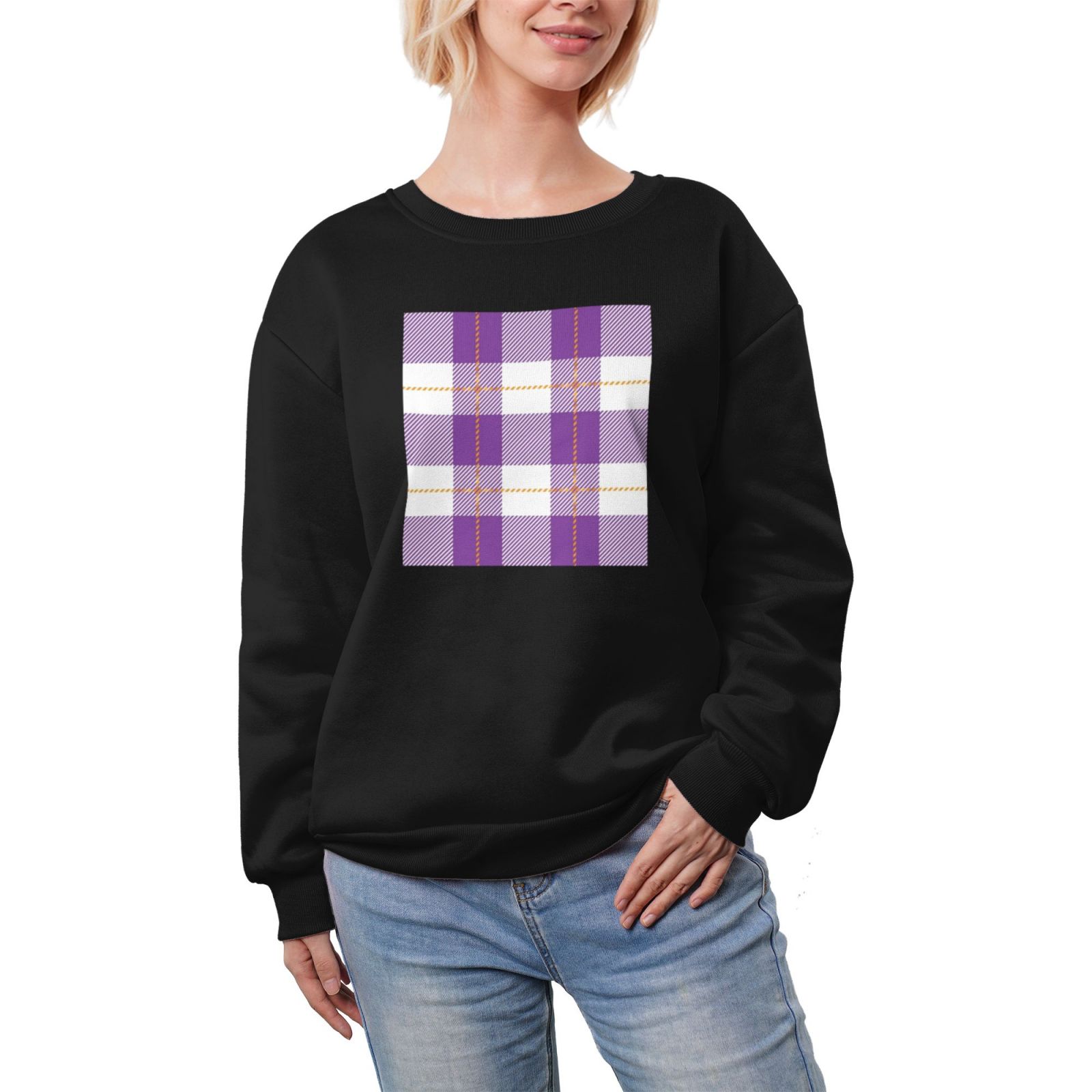 Women's fleece-lined crew neck sweatshirt