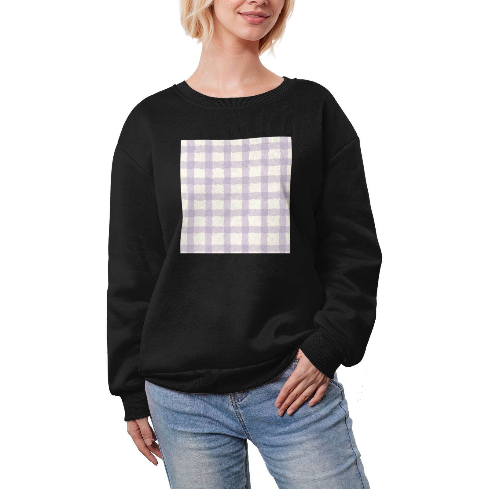 Women's fleece-lined crew neck sweatshirt