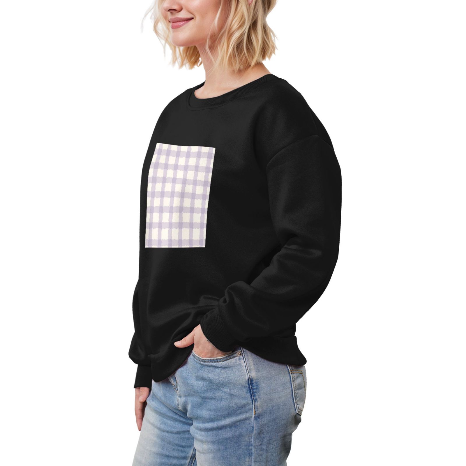 Women's fleece-lined crew neck sweatshirt