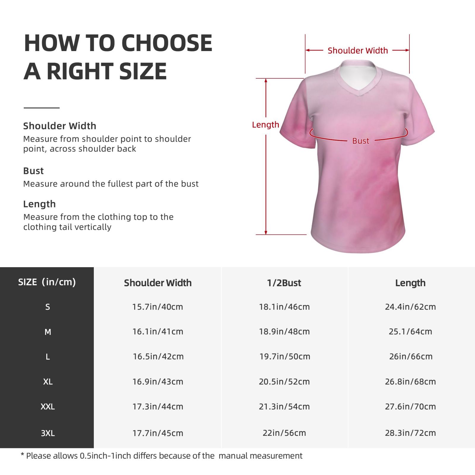 Women's V-neck short-sleeved full-length T-shirt