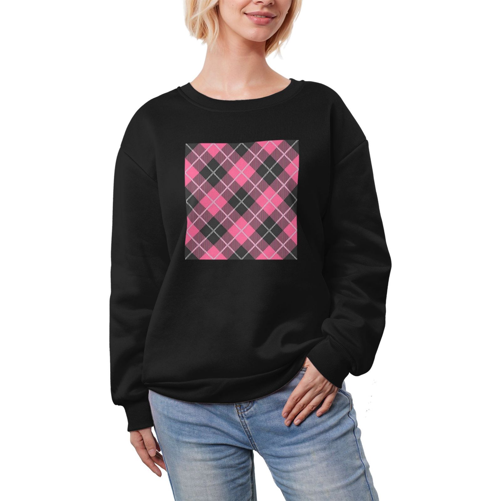Women's fleece-lined crew neck sweatshirt