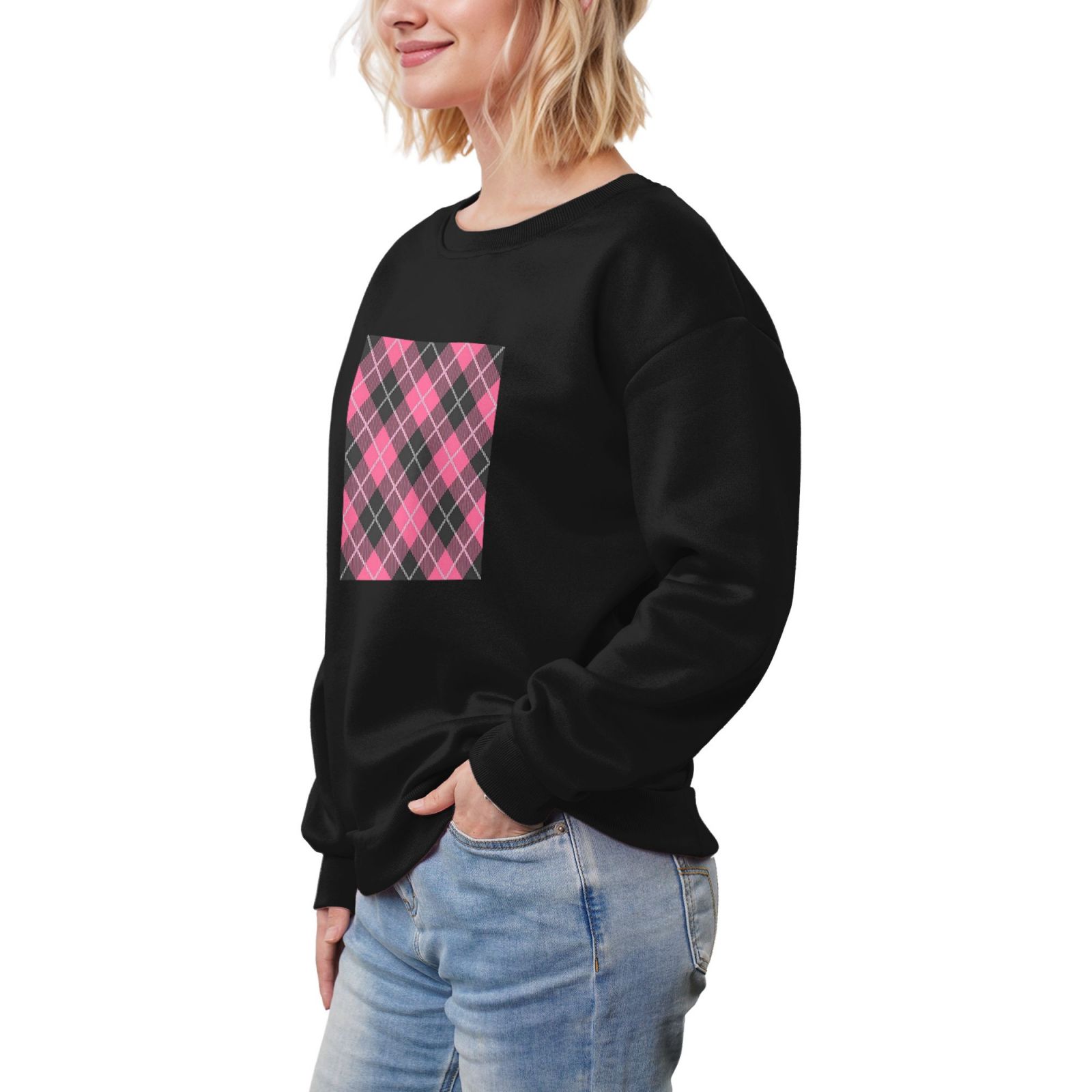 Women's fleece-lined crew neck sweatshirt