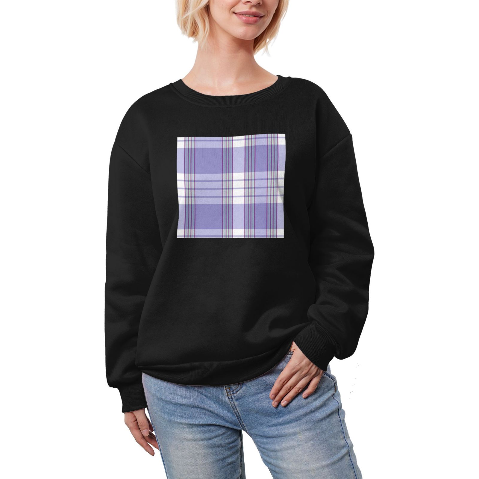 Women's fleece-lined crew neck sweatshirt