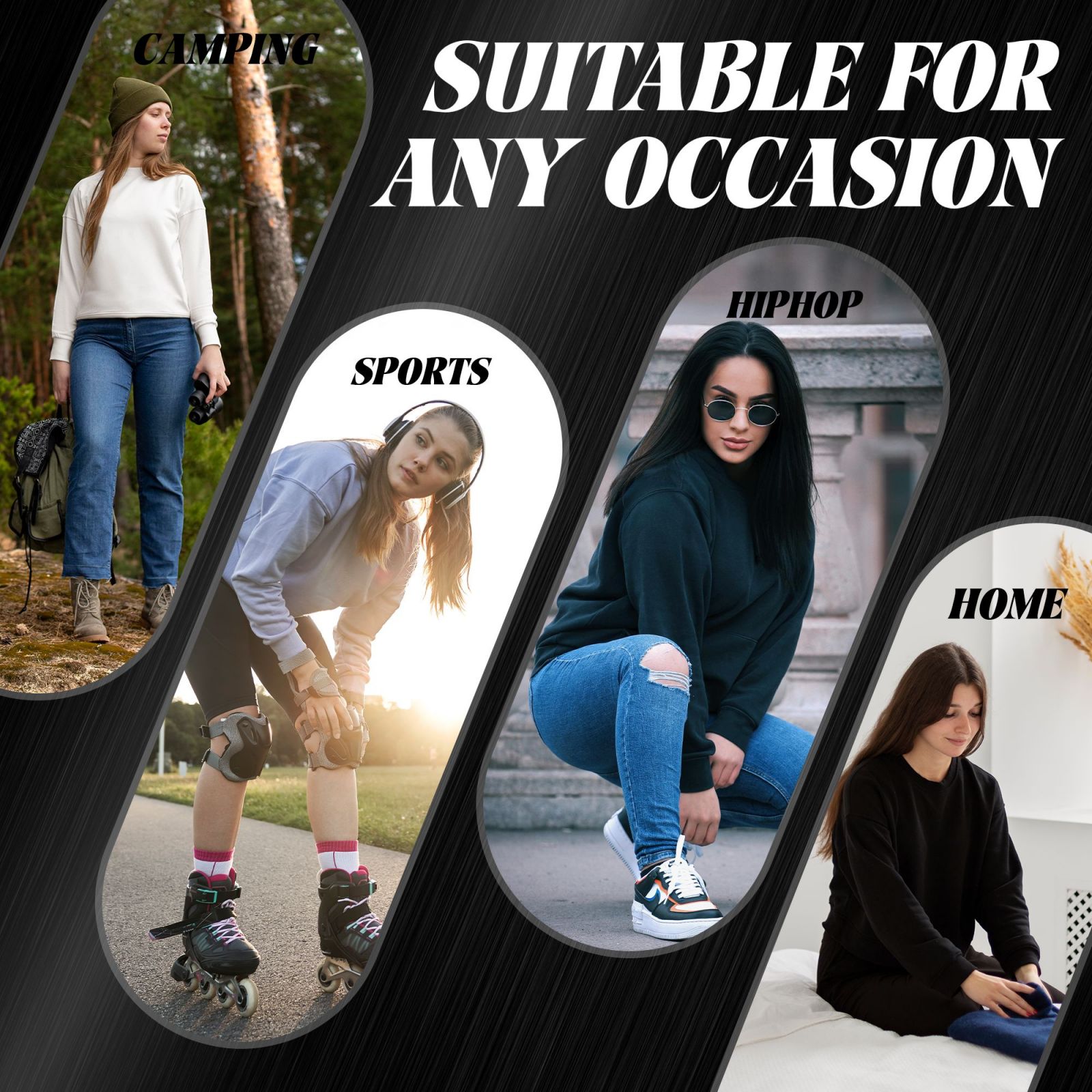 Women's fleece-lined crew neck sweatshirt