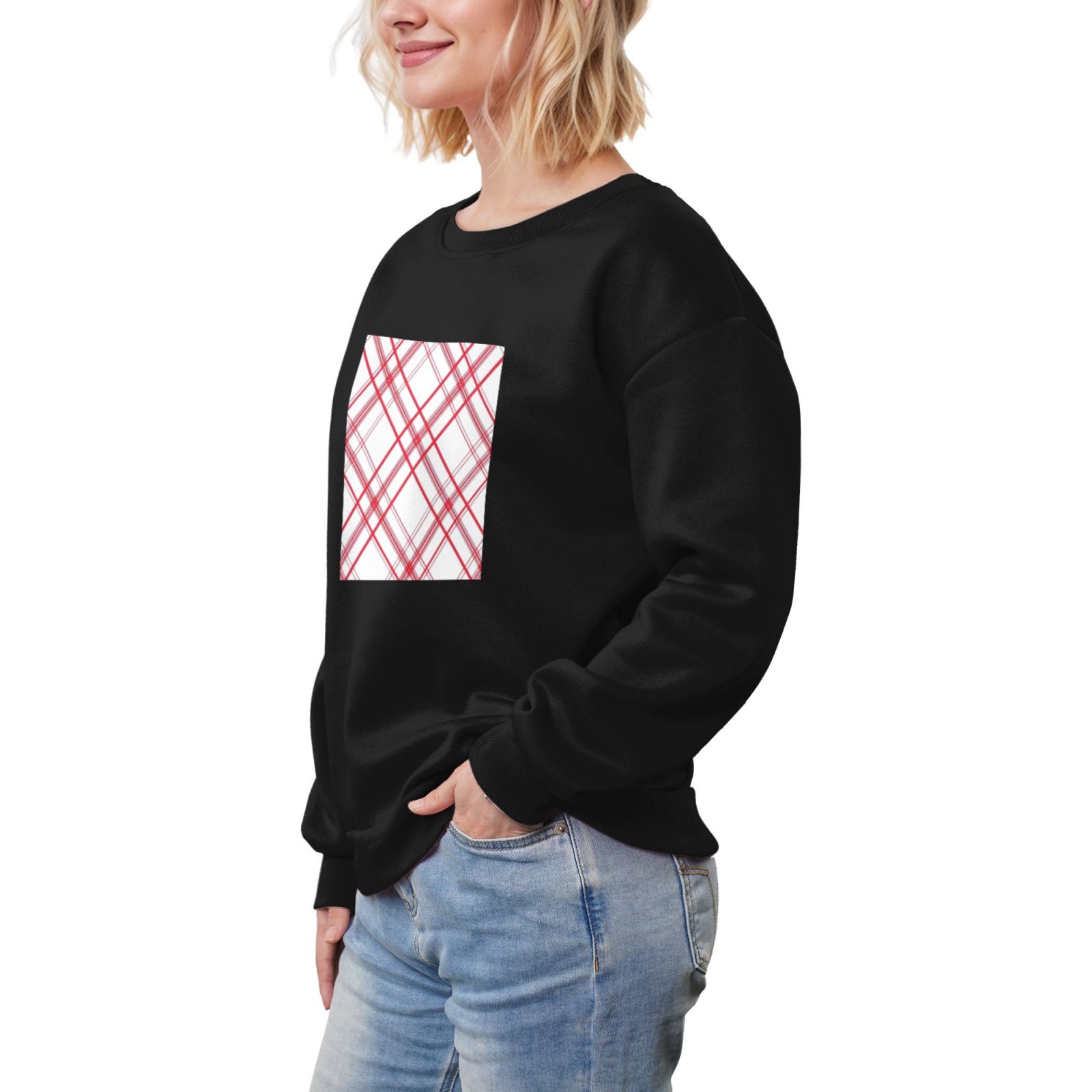 Women's fleece-lined crew neck sweatshirt