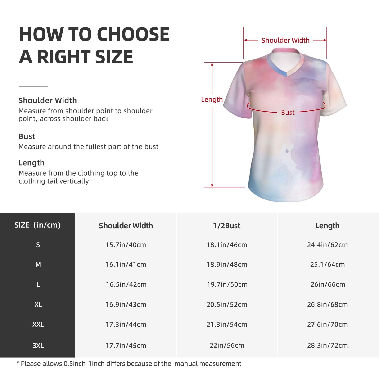 Women's V-neck short-sleeved full-length T-shirt
