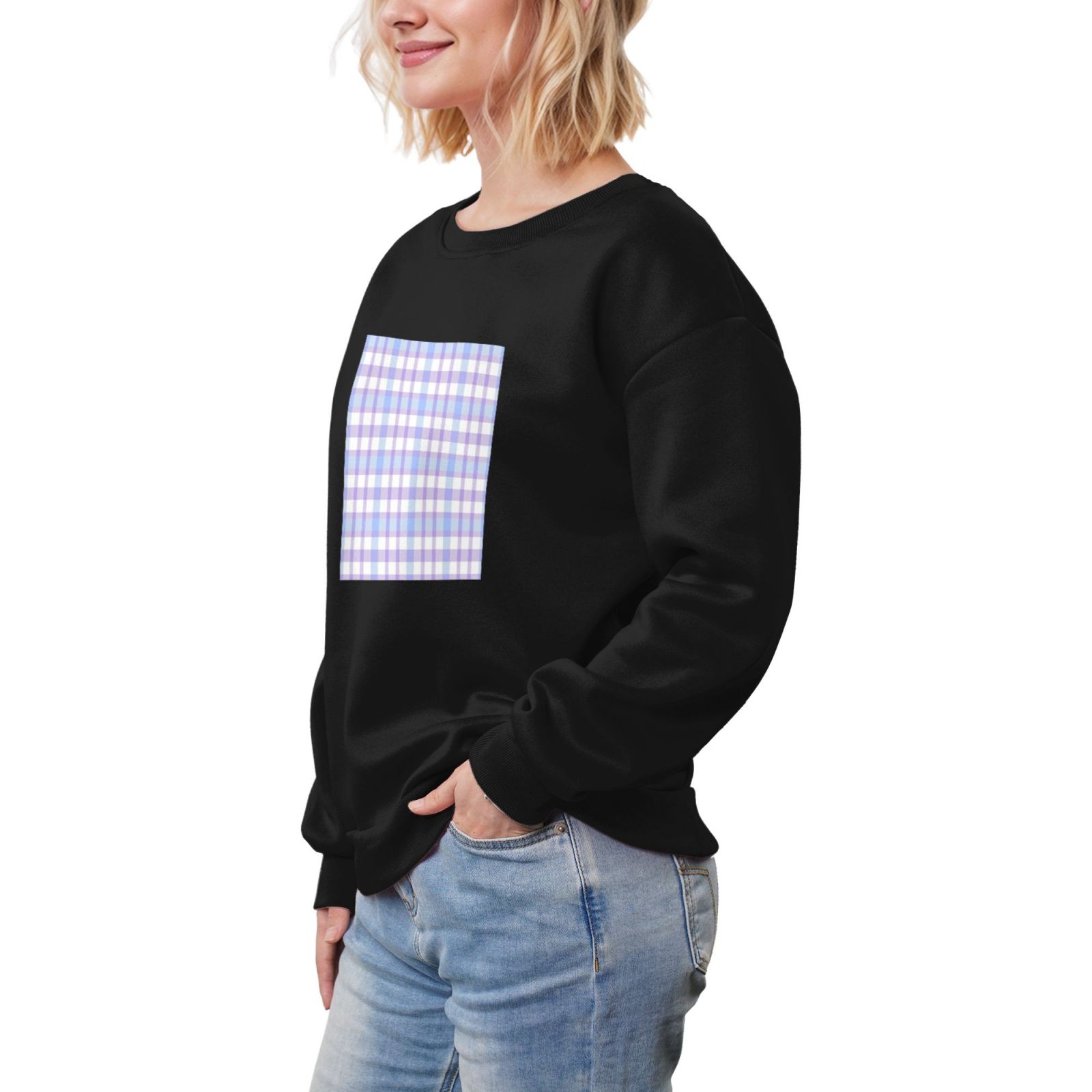 Women's fleece-lined crew neck sweatshirt