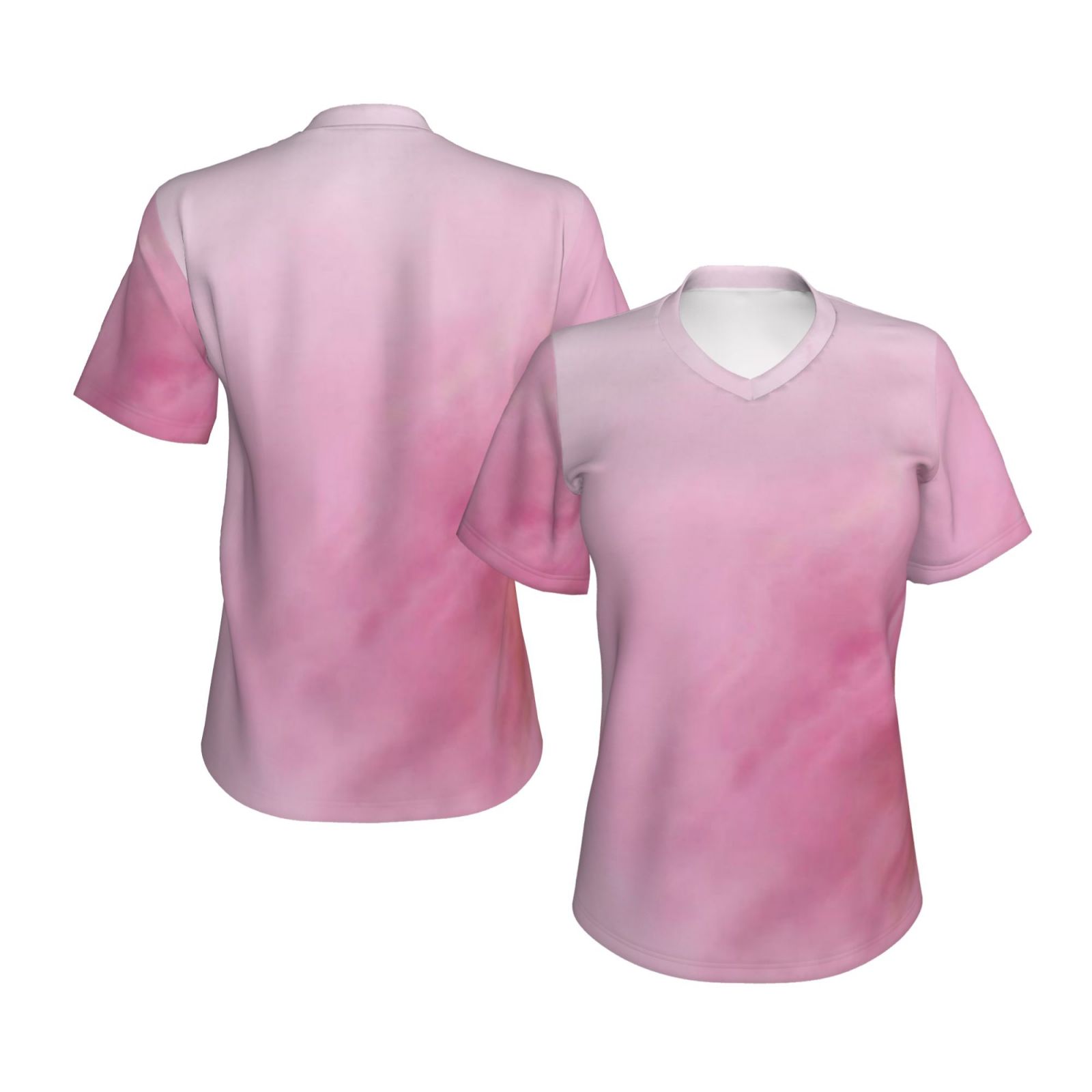 Women's V-neck short-sleeved full-length T-shirt