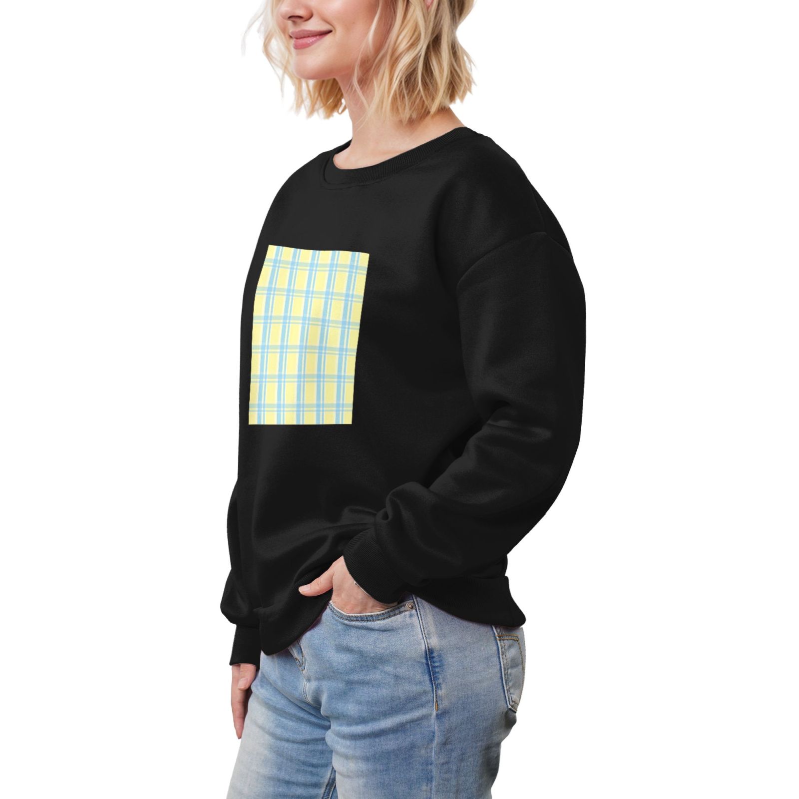 Women's fleece-lined crew neck sweatshirt