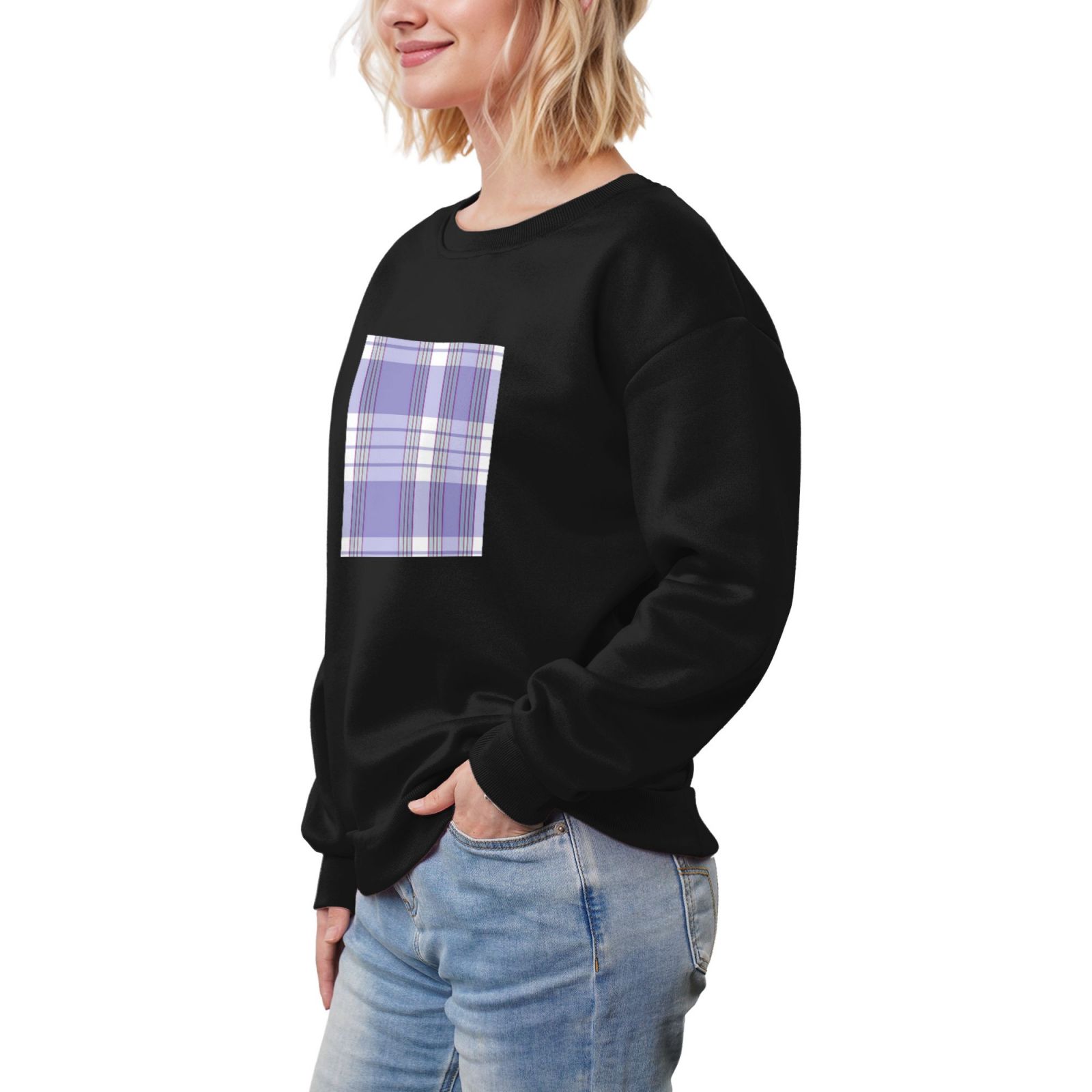 Women's fleece-lined crew neck sweatshirt